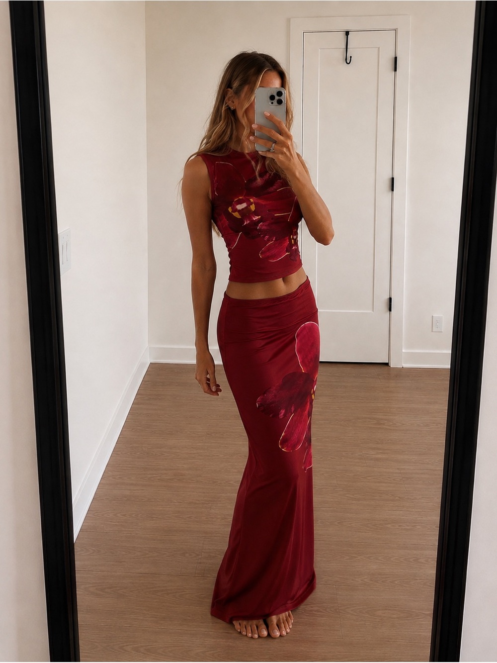 Peppermayo Waiting For Dawn Rosa Floral
Mesh Maxi Skirt Set
